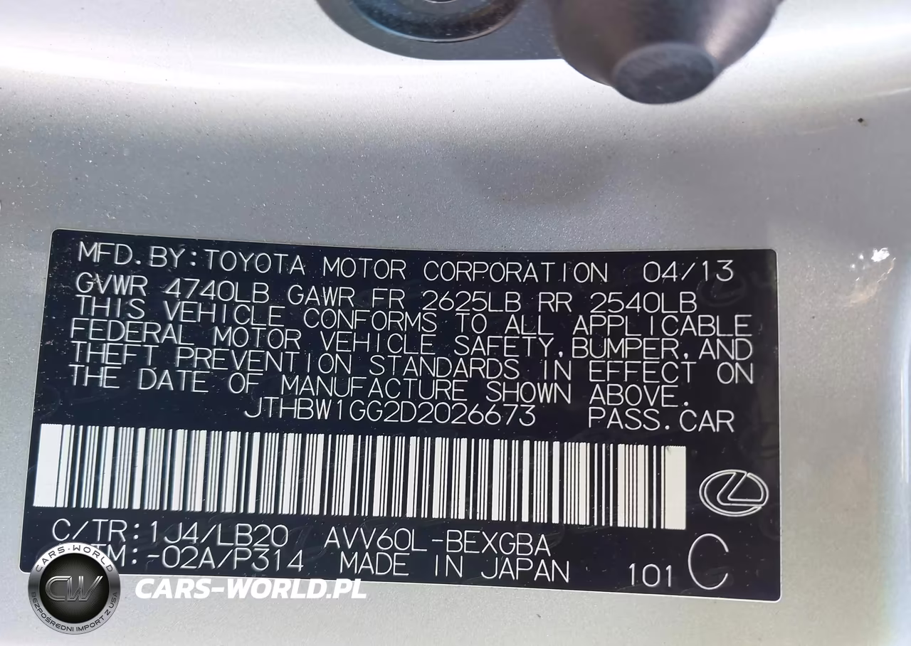 2013 Lexus Es 300H VIN:JTHBW1GG2D2026673 - 9