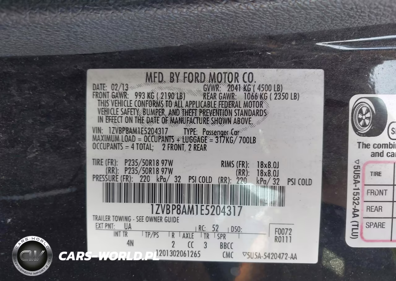 2014 Ford Mustang V6 Premium VIN:1ZVBP8AM1E5204317 - 9