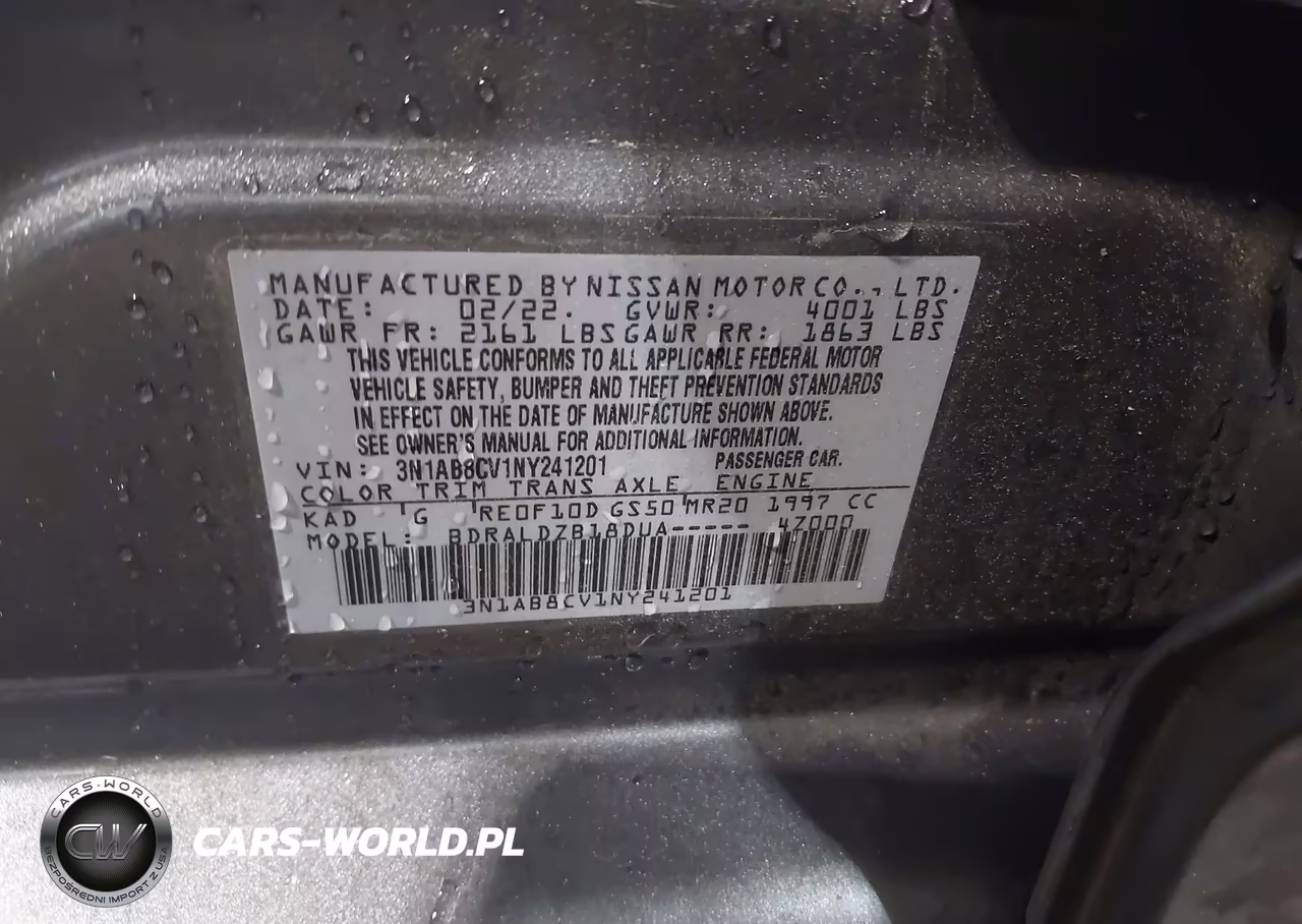 2022 Nissan Sentra Sv Xtronic Cvt VIN:3N1AB8CV1NY241201 - 9