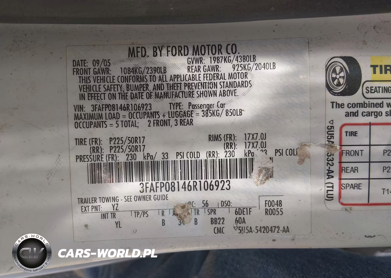 2006 Ford Fusion Sel VIN:3FAFP08146R106923 - 9