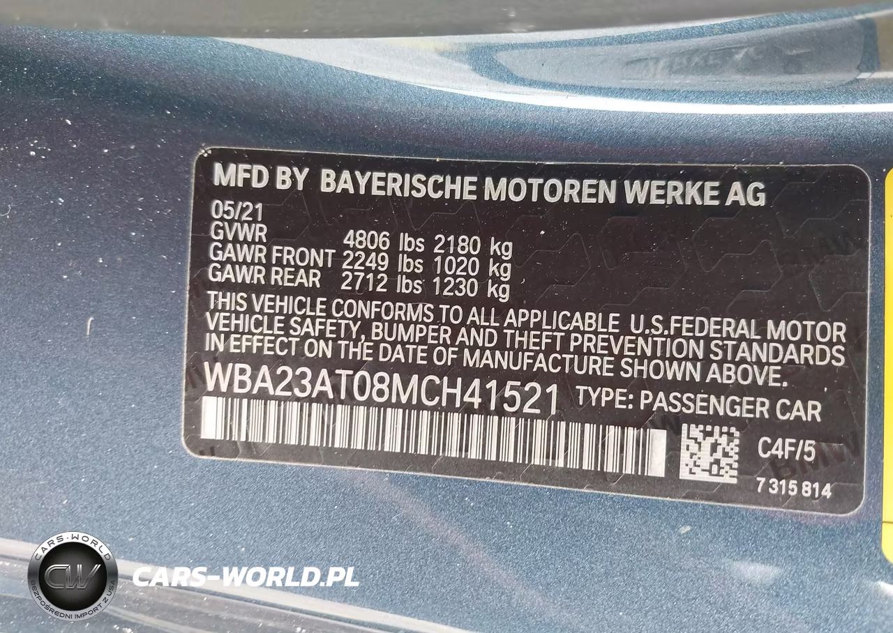2021 BMW 430I VIN:WBA23AT08MCH41521 - 9