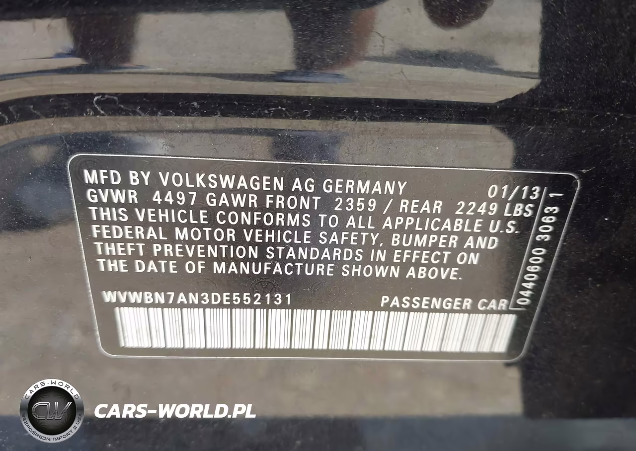 2013 Volkswagen Cc 2.0T Sport VIN:WVWBN7AN3DE552131 - 9