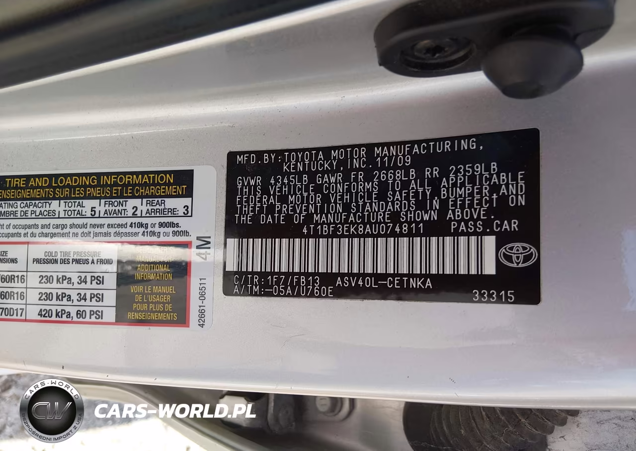 2010 Toyota Camry Le VIN:4T1BF3EK8AU074811 - 9