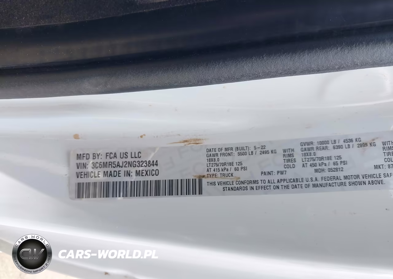 2022 Ram 2500 Tradesman 4X4 8' Box VIN:3C6MR5AJ2NG323844 - 9