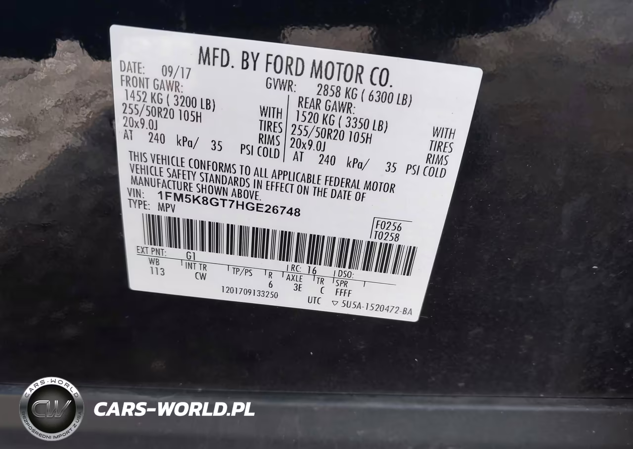 2017 Ford Explorer Sport VIN:1FM5K8GT7HGE26748 - 9