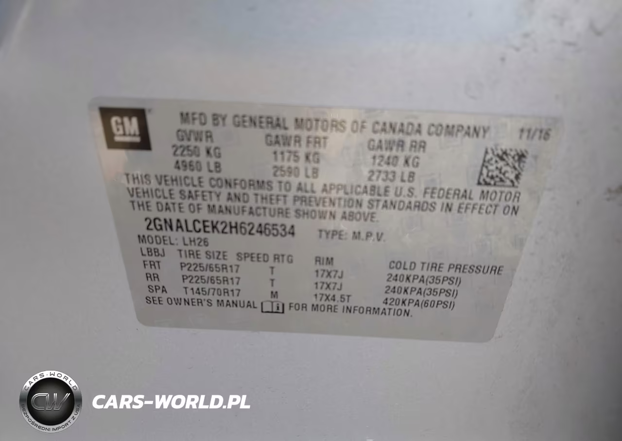 2017 Chevrolet Equinox Lt VIN:2GNALCEK2H6246534 - 9