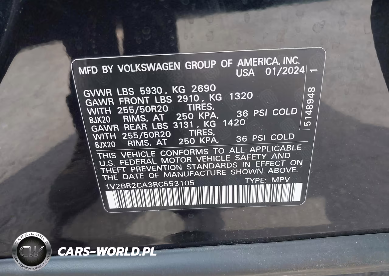 2024 Volkswagen Atlas 2.0T Sel VIN:1V2BR2CA3RC553105 - 9