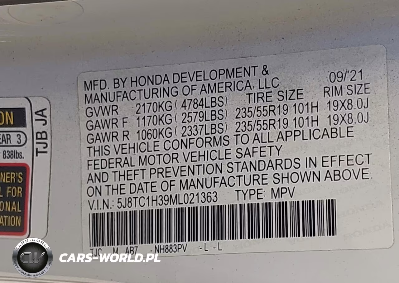 2021 Acura Rdx Standard VIN:5J8TC1H39ML021363 - 9