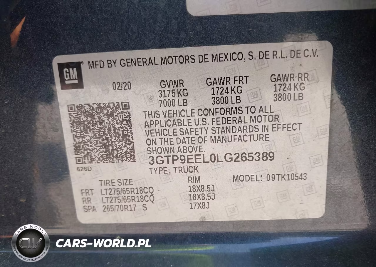 2020 GMC Sierra 1500 4Wd Short Box At4 VIN:3GTP9EEL0LG265389 - 9