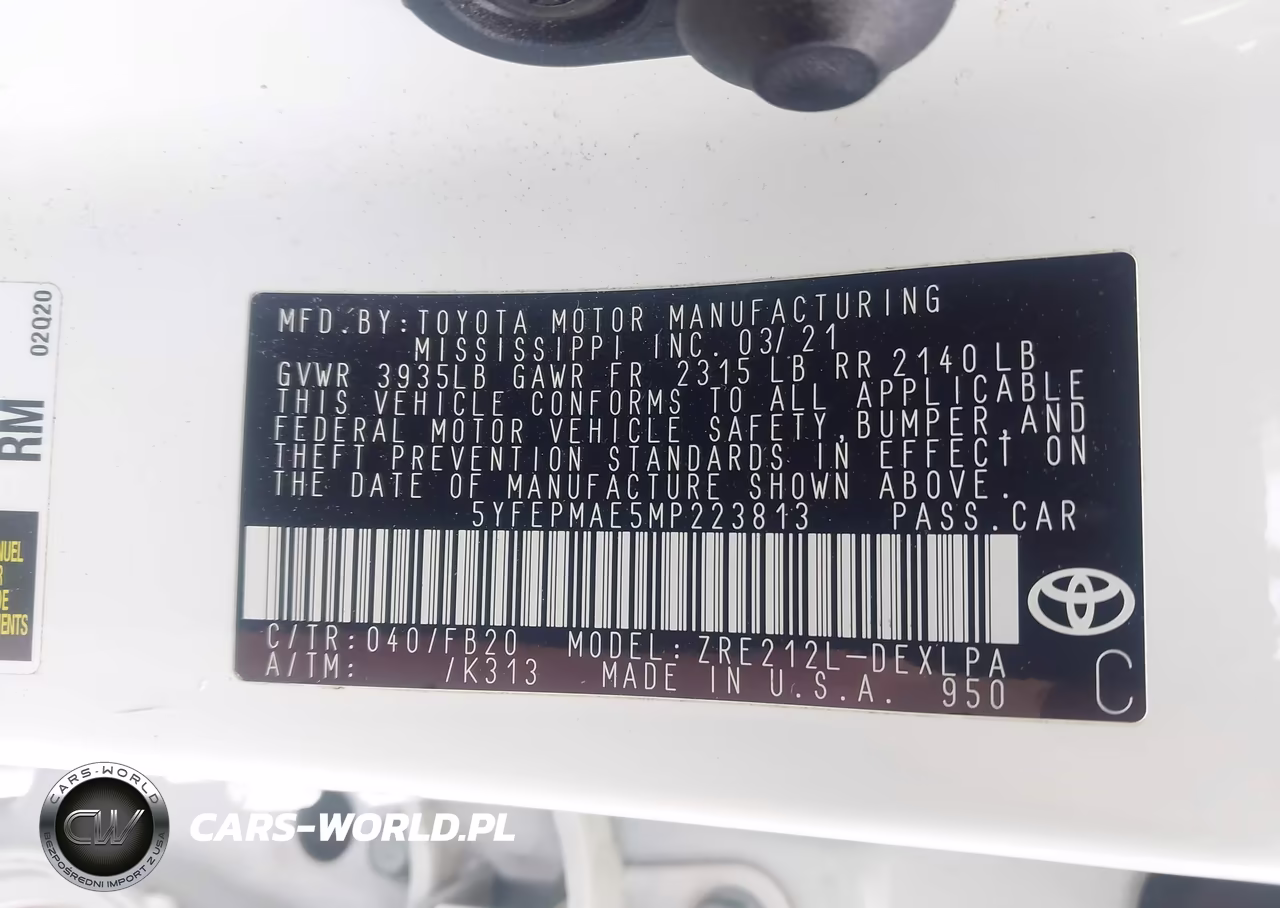2021 Toyota Corolla Le VIN:5YFEPMAE5MP223813 - 9