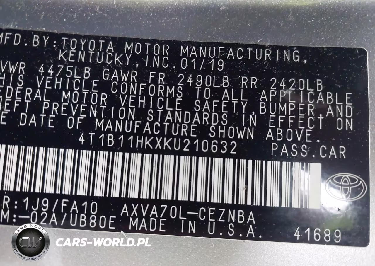 2019 Toyota Camry Le VIN:4T1B11HKXKU210632 - 9
