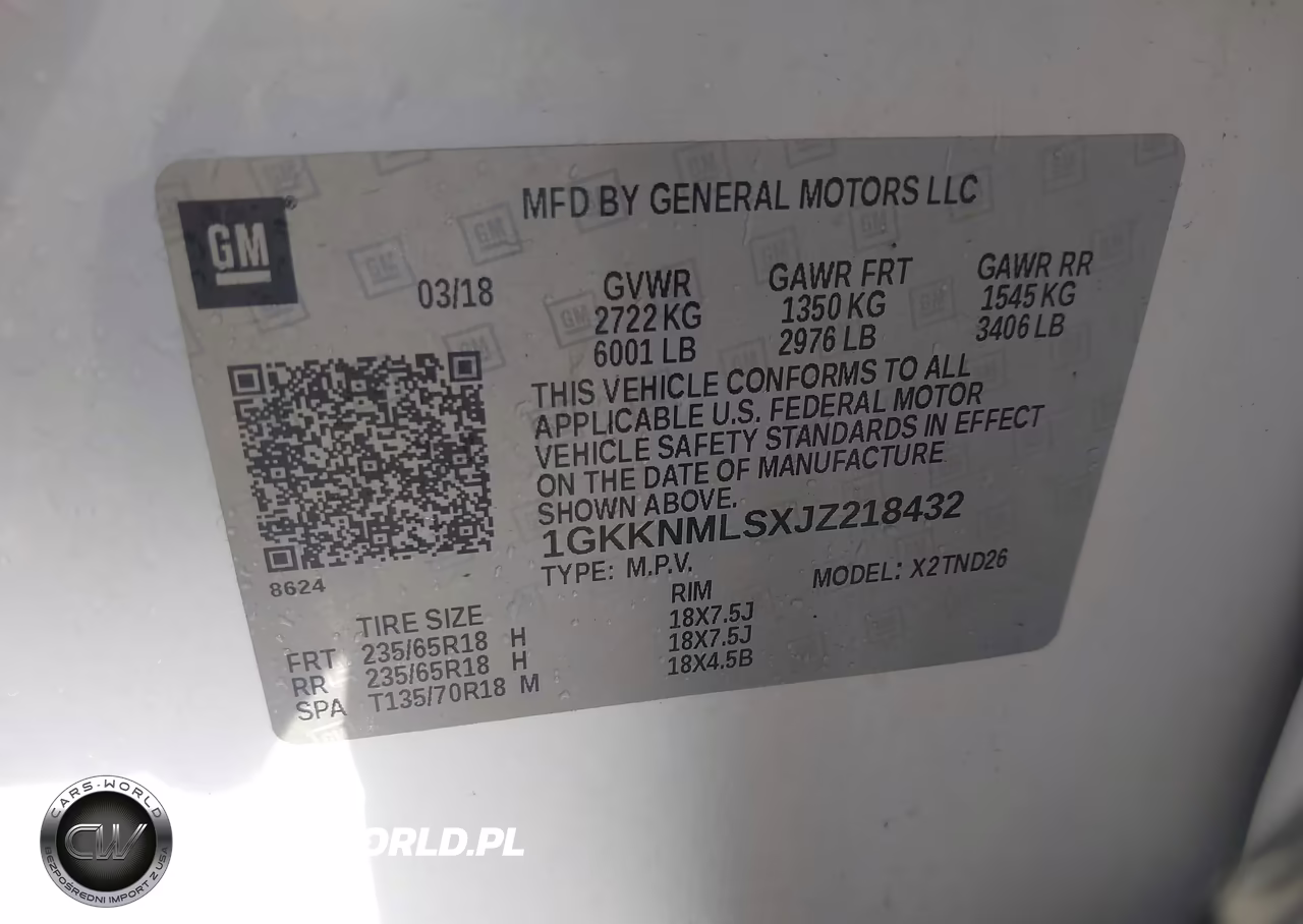 2018 GMC Acadia Slt-1 VIN:1GKKNMLSXJZ218432 - 9