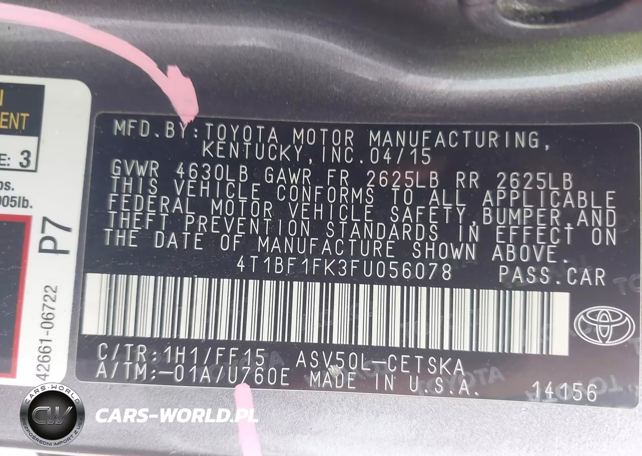 2015 Toyota Camry Se VIN:4T1BF1FK3FU056078 - 9