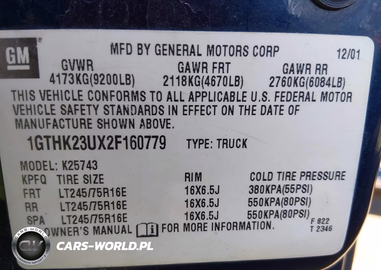 2002 GMC Sierra 2500Hd Sle VIN:1GTHK23UX2F160779 - 9