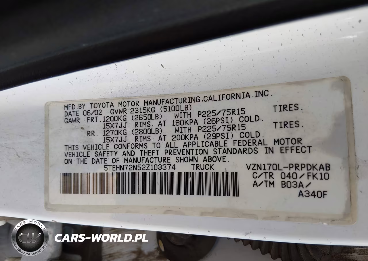 2002 Toyota Tacoma Double Cab VIN:5TEHN72N52Z103374 - 9