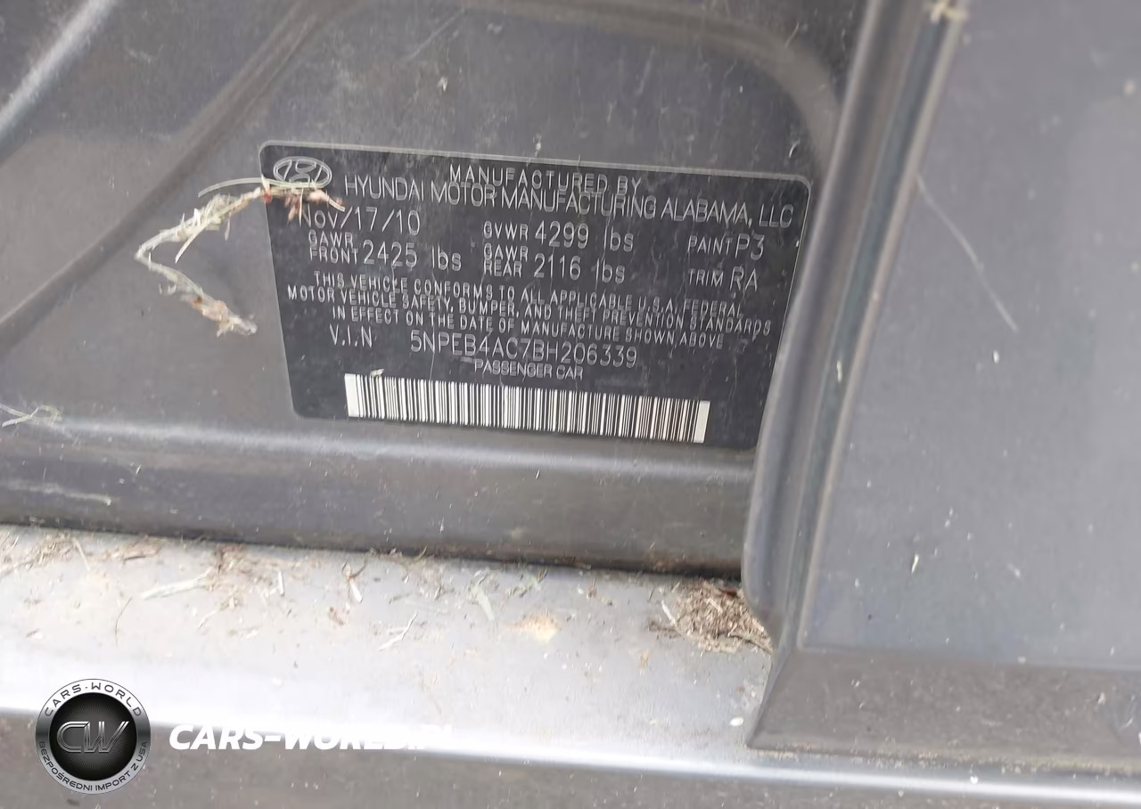 2011 Hyundai Sonata Gls VIN:5NPEB4AC7BH206339 - 9