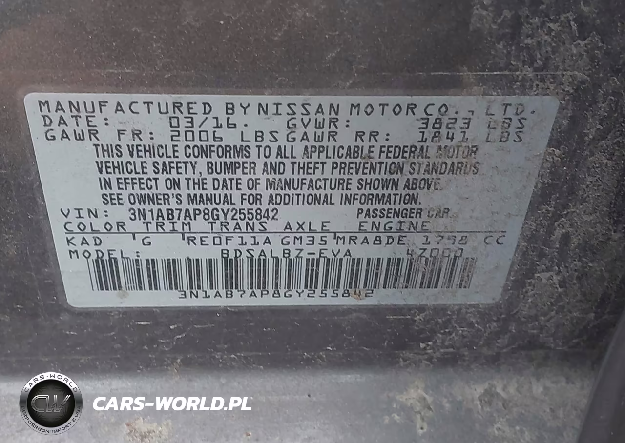 2016 Nissan Sentra S VIN:3N1AB7AP8GY255842 - 9