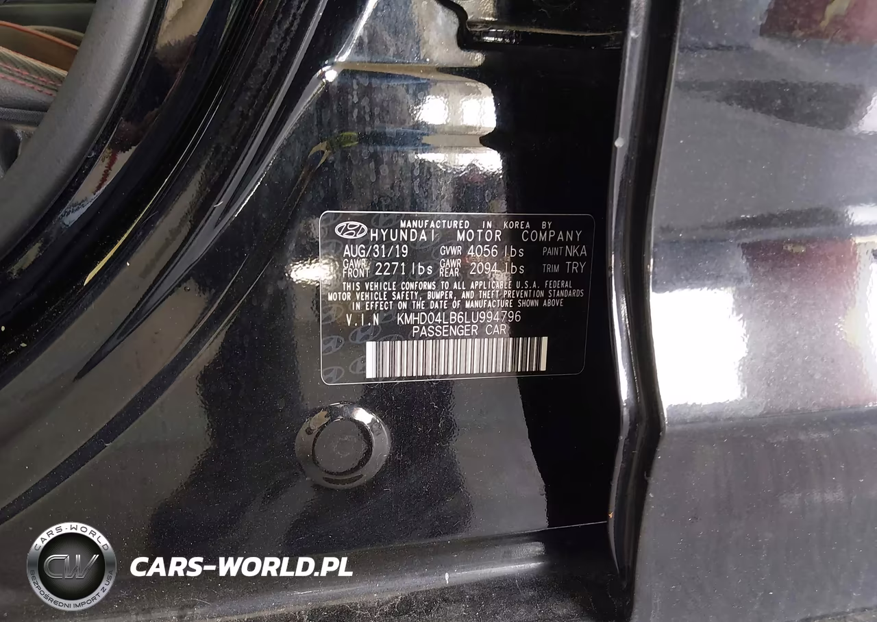 2020 Hyundai Elantra Sport VIN:KMHD04LB6LU994796 - 9
