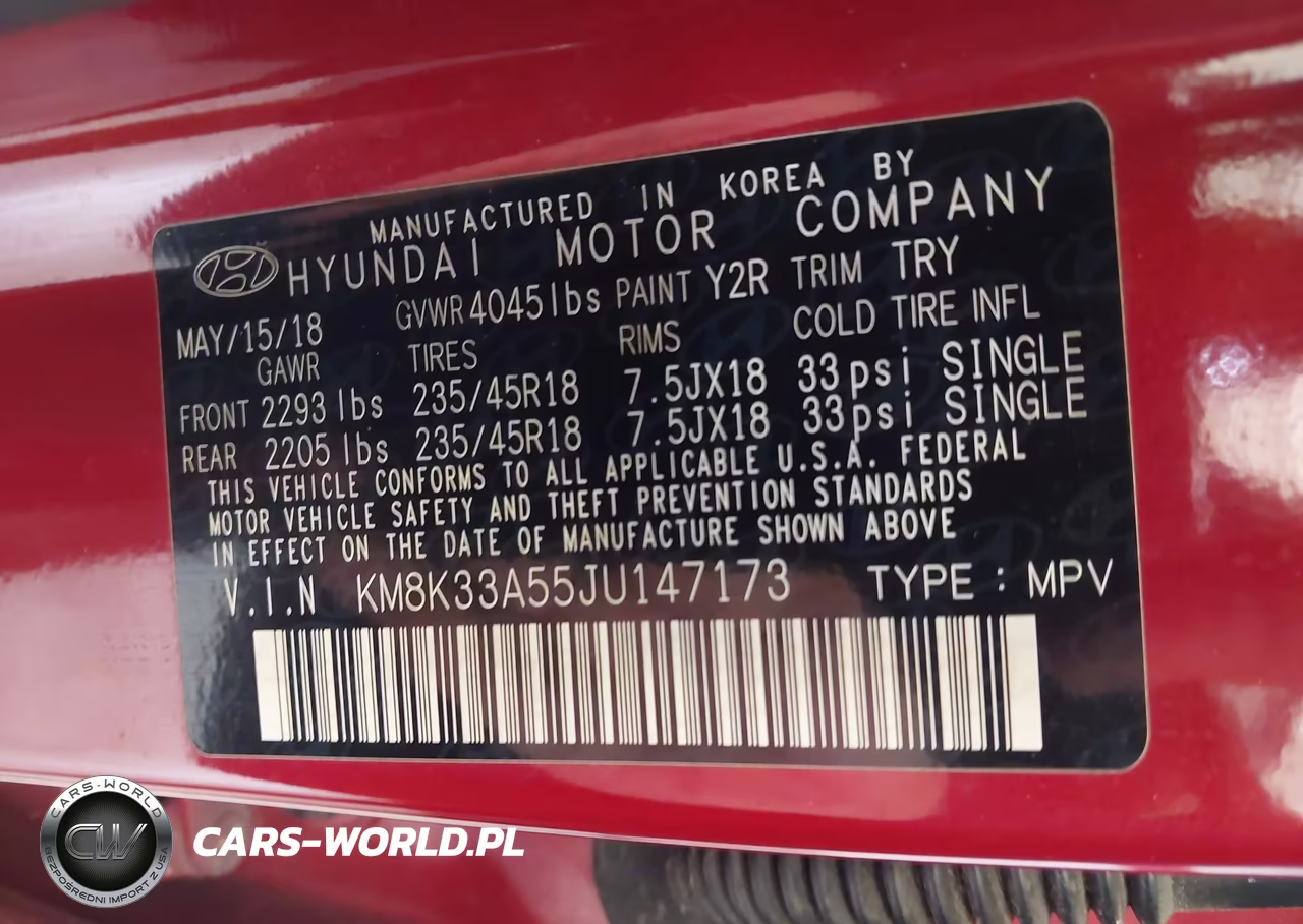 2018 Hyundai Kona Limited VIN:KM8K33A55JU147173 - 9