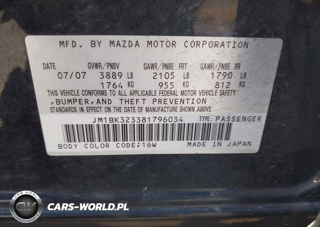 2008 Mazda Mazda3 S Sport VIN:JM1BK323381796034 - 8