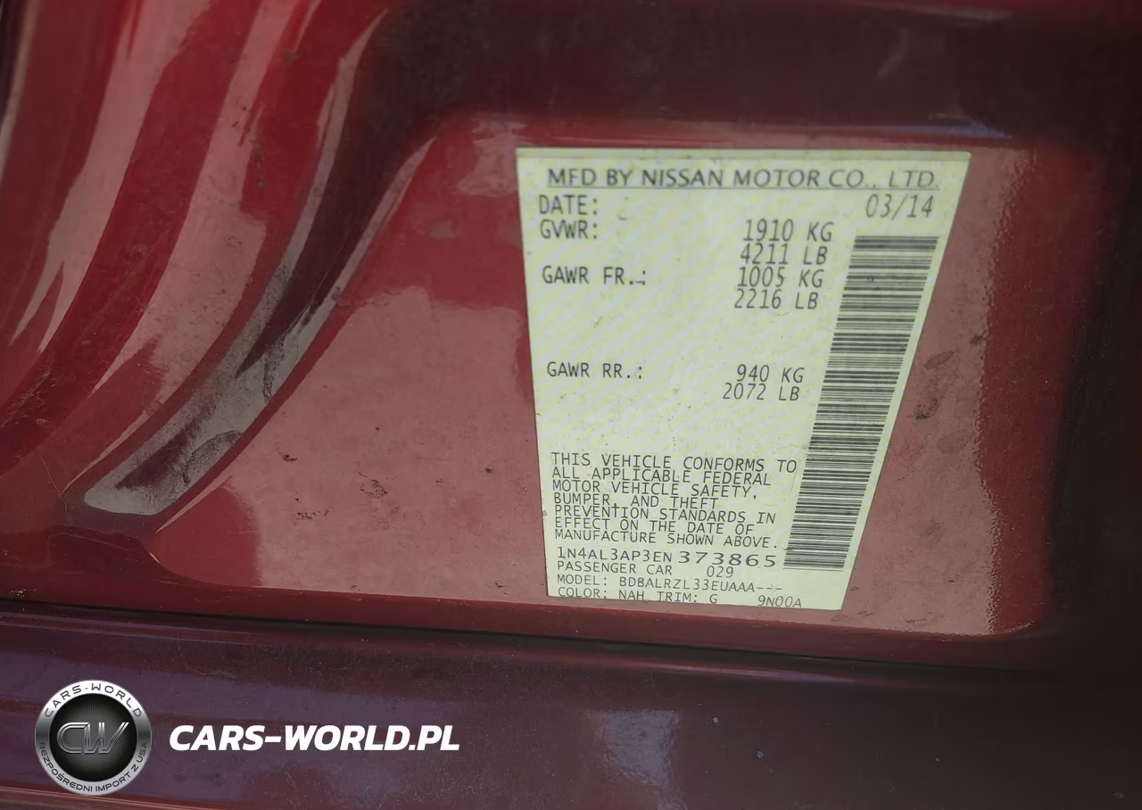 2014 Nissan Altima 2.5-2.5 S-2.5 Sl-2.5 Sv VIN:1N4AL3AP3EN373865 - 9
