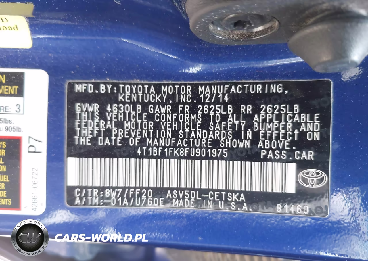 2015 Toyota Camry Se VIN:4T1BF1FK8FU901975 - 9