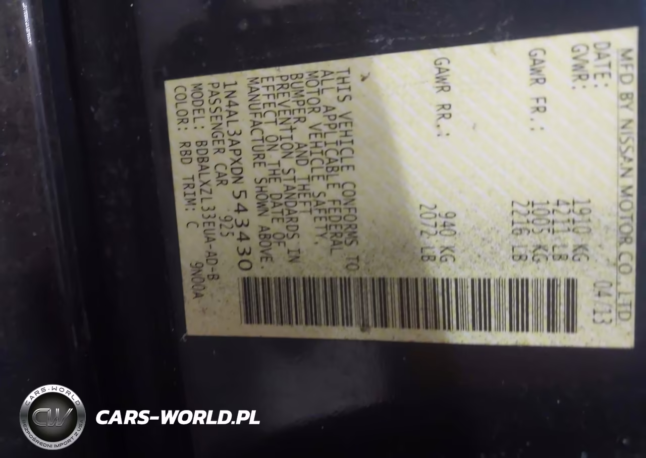 2013 Nissan Altima 2.5 Sl VIN:1N4AL3APXDN543430 - 9