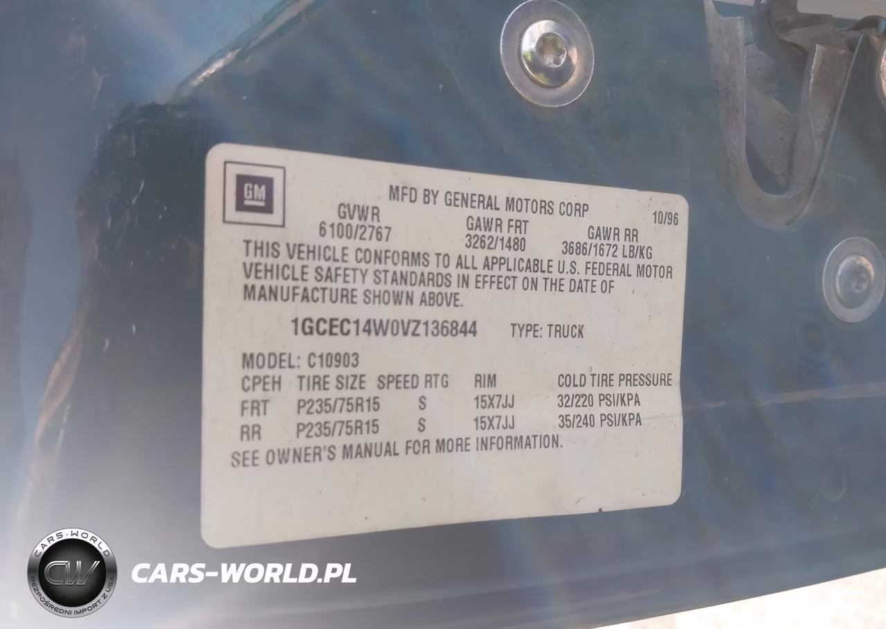 1997 Chevrolet C-K 1500 Work Fleetside W-T VIN:1GCEC14W0VZ136844 - 9