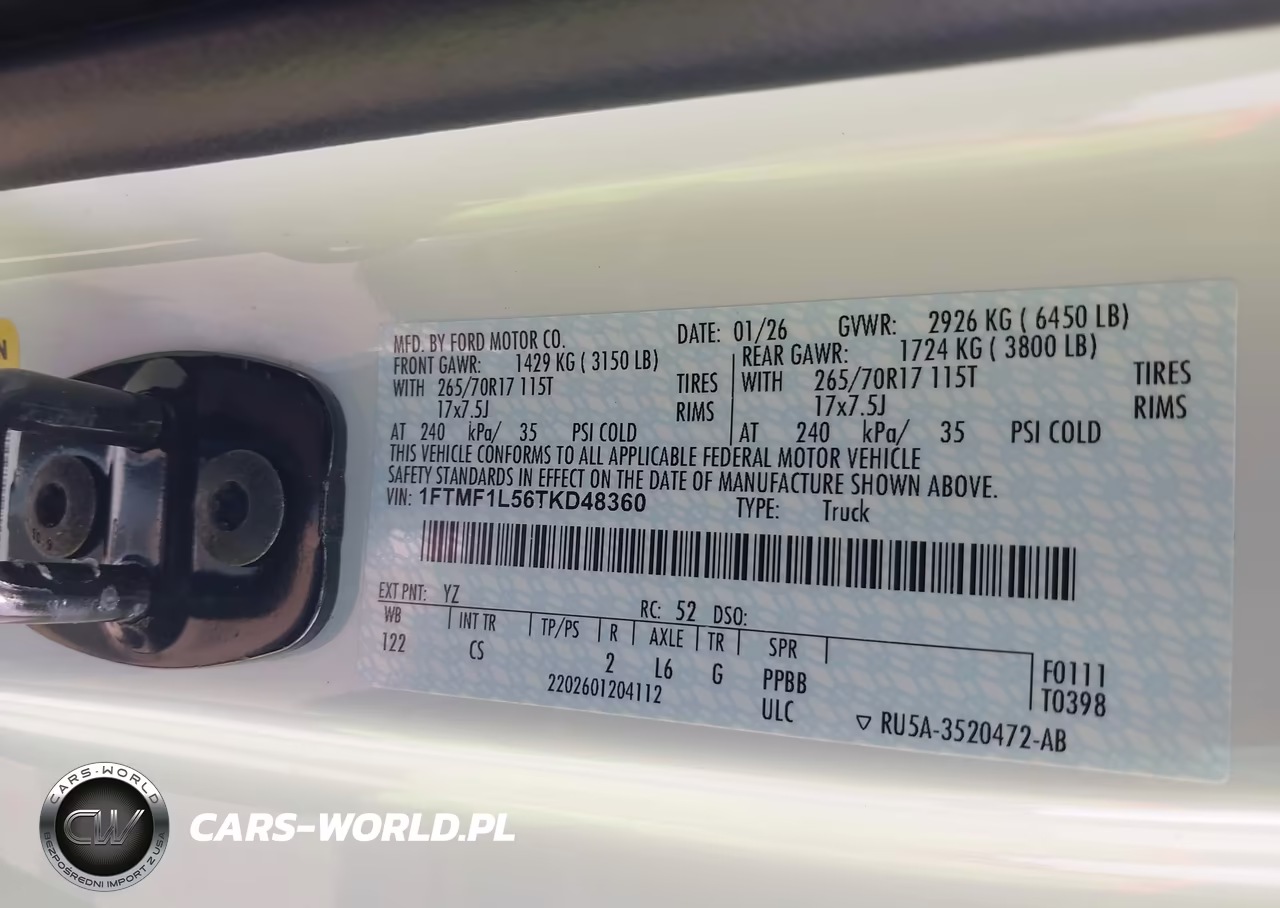 2026 Ford F-150 Xl VIN:1FTMF1L56TKD48360 - 9