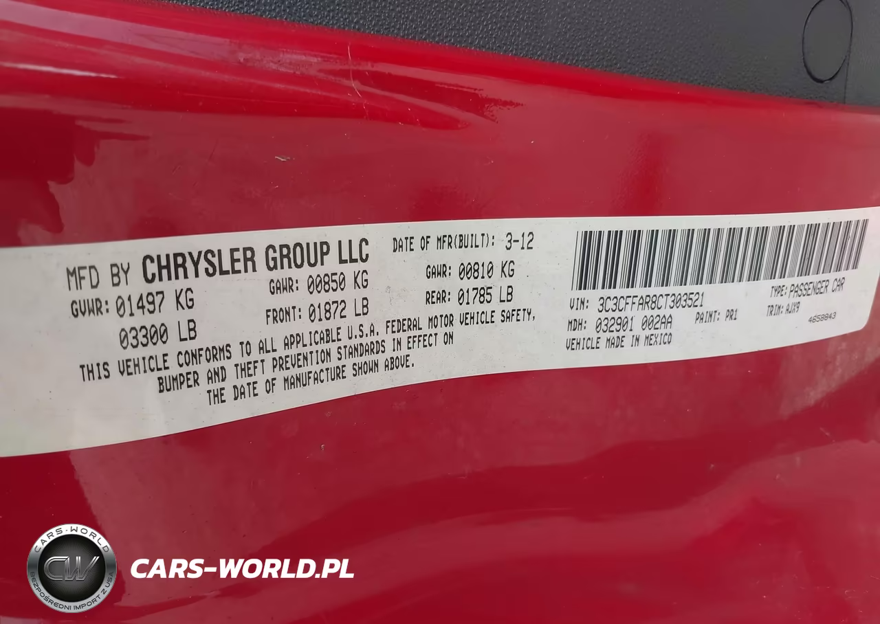 2012 Fiat 500 Pop VIN:3C3CFFAR8CT303521 - 9