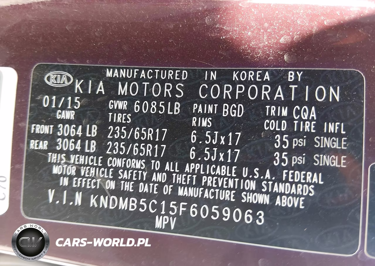 2015 Kia Sedona Lx VIN:KNDMB5C15F6059063 - 9