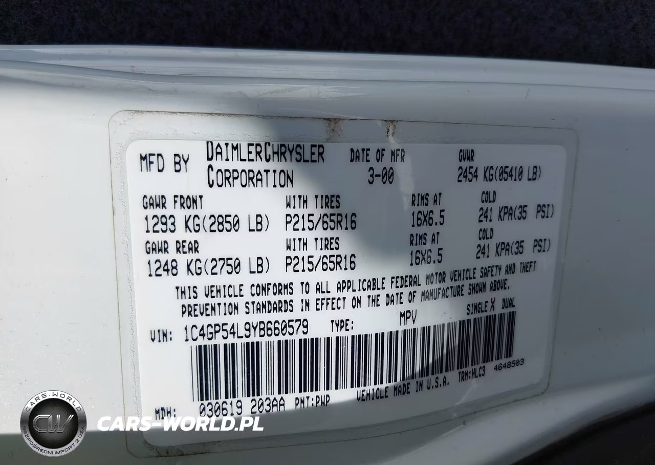 2000 Chrysler Town & Country Lxi VIN:1C4GP54L9YB660579 - 9