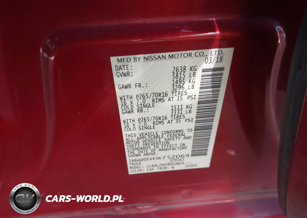 2018 Nissan Frontier Sv VIN:1N6AD0EV4JN752069 - 9
