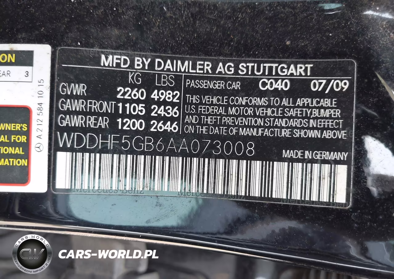 2010 Mercedes-Benz E 350 VIN:WDDHF5GB6AA073008 - 9