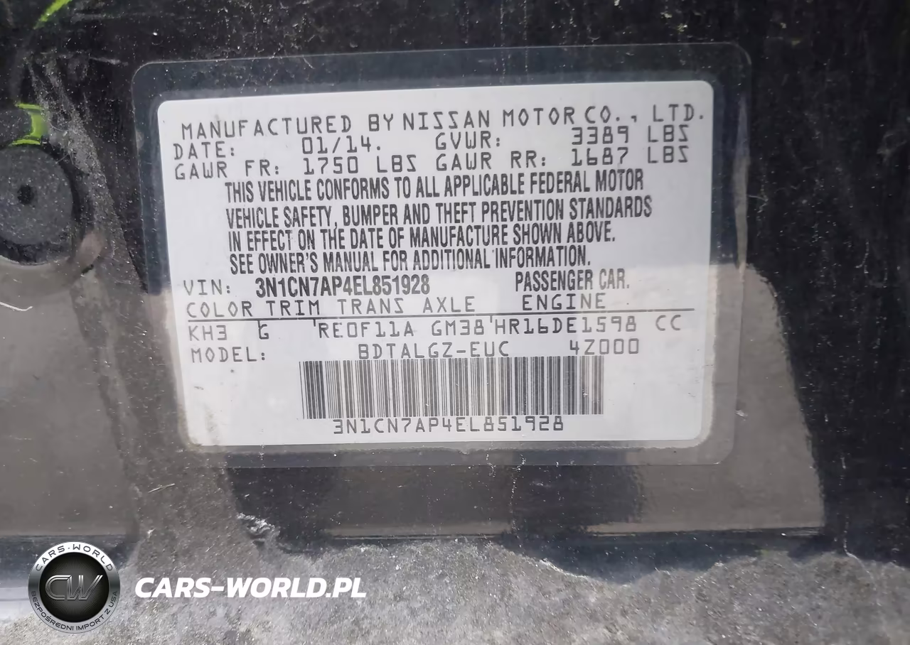 2014 Nissan Versa 1.6 Sl VIN:3N1CN7AP4EL851928 - 9
