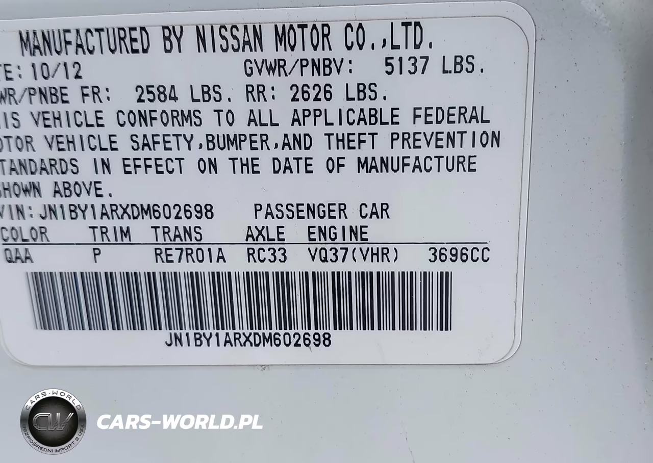 2013 Infiniti M37X VIN:JN1BY1ARXDM602698 - 9