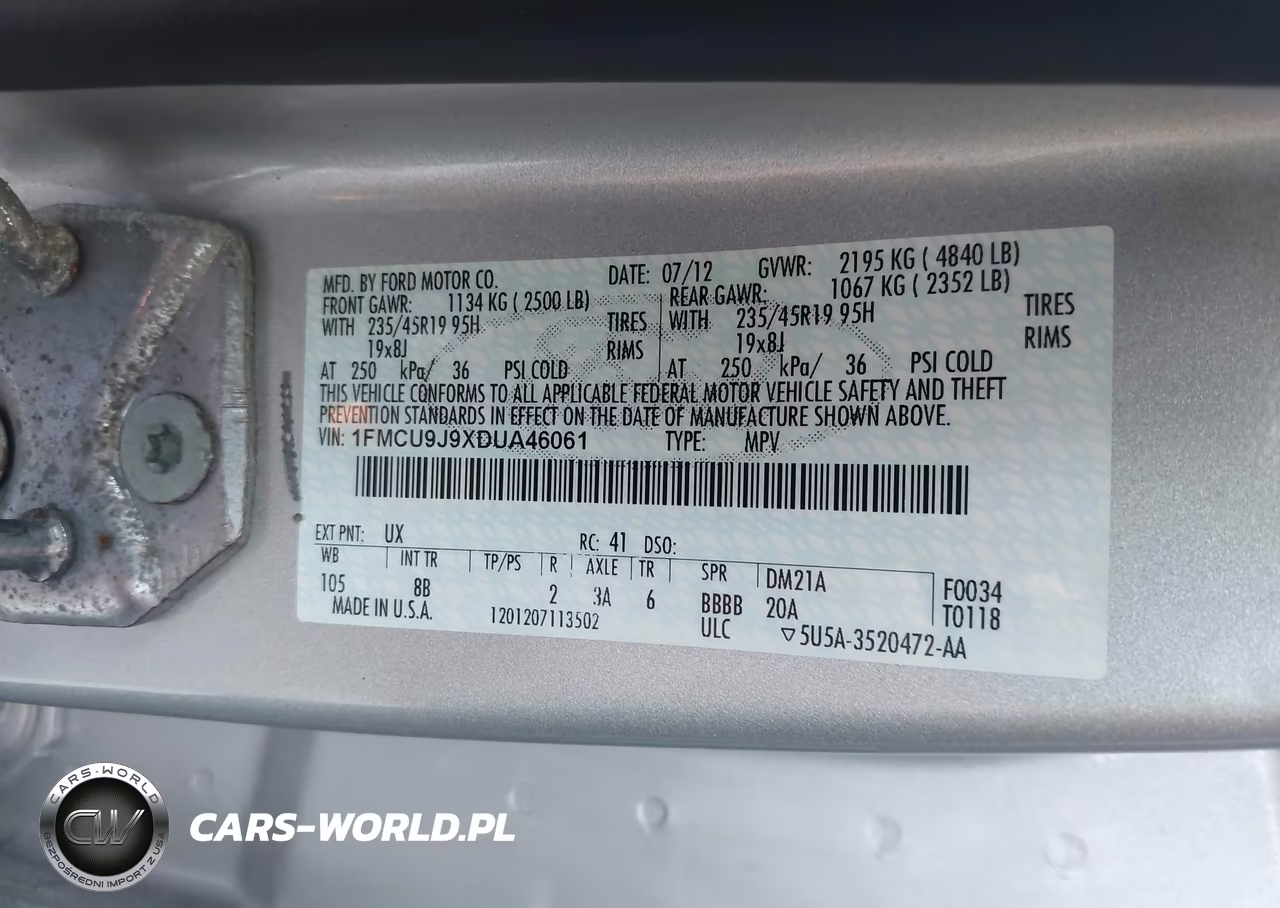 2013 Ford Escape Titanium VIN:1FMCU9J9XDUA46061 - 9