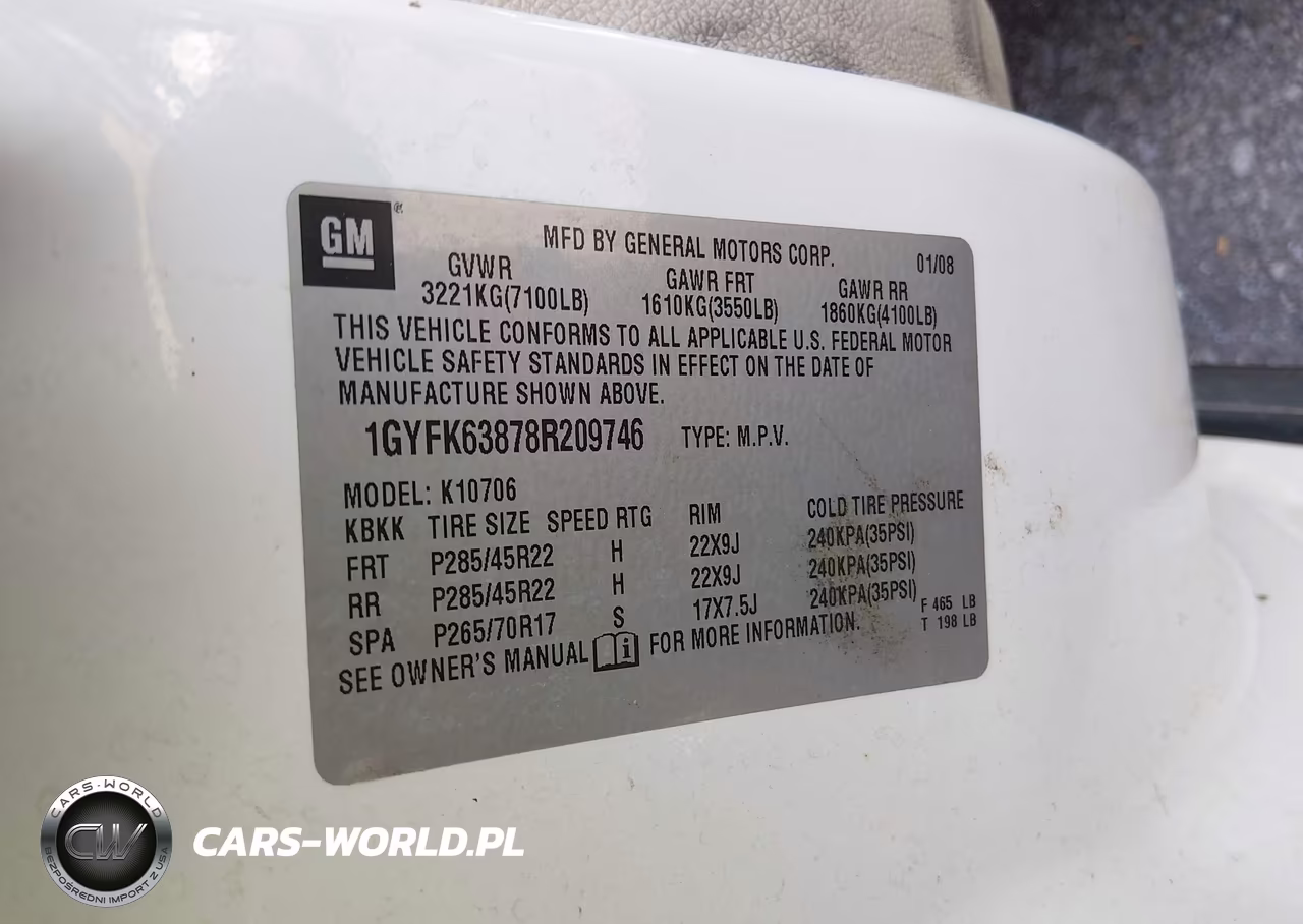 2008 Cadillac Escalade VIN:1GYFK63878R209746 - 9