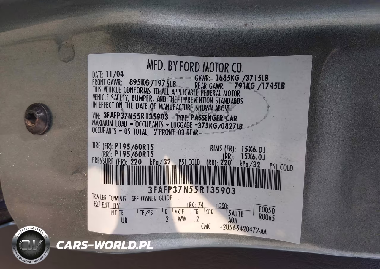 2005 Ford Focus Zx5 VIN:3FAFP37N55R135903 - 9