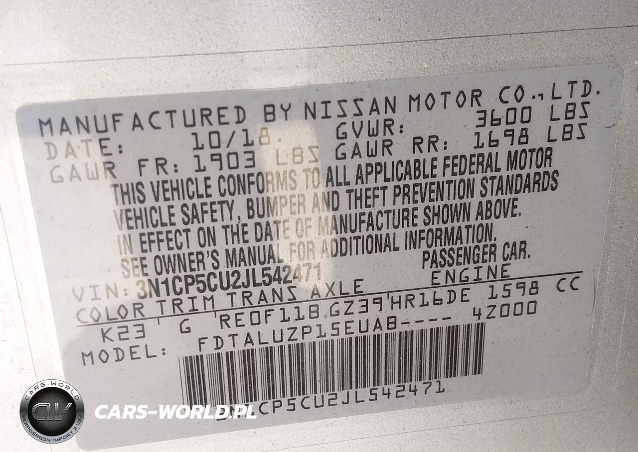 2018 Nissan Kicks Sr VIN:3N1CP5CU2JL542471 - 9
