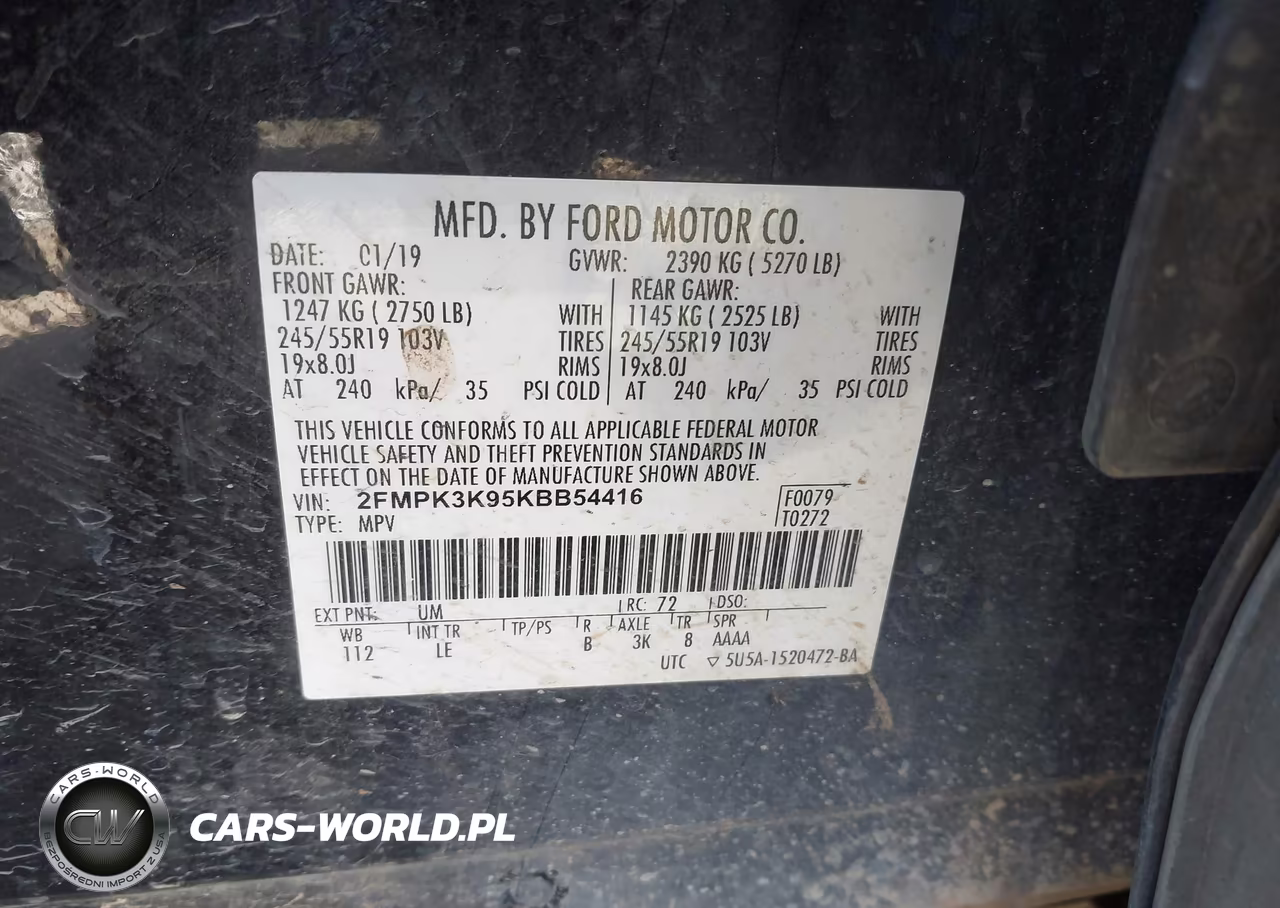 2019 Ford Edge Titanium VIN:2FMPK3K95KBB54416 - 9