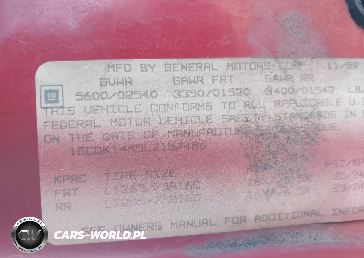1990 Chevrolet Gmt-400 K1500 VIN:1GCDK14K5LZ157486 - 9