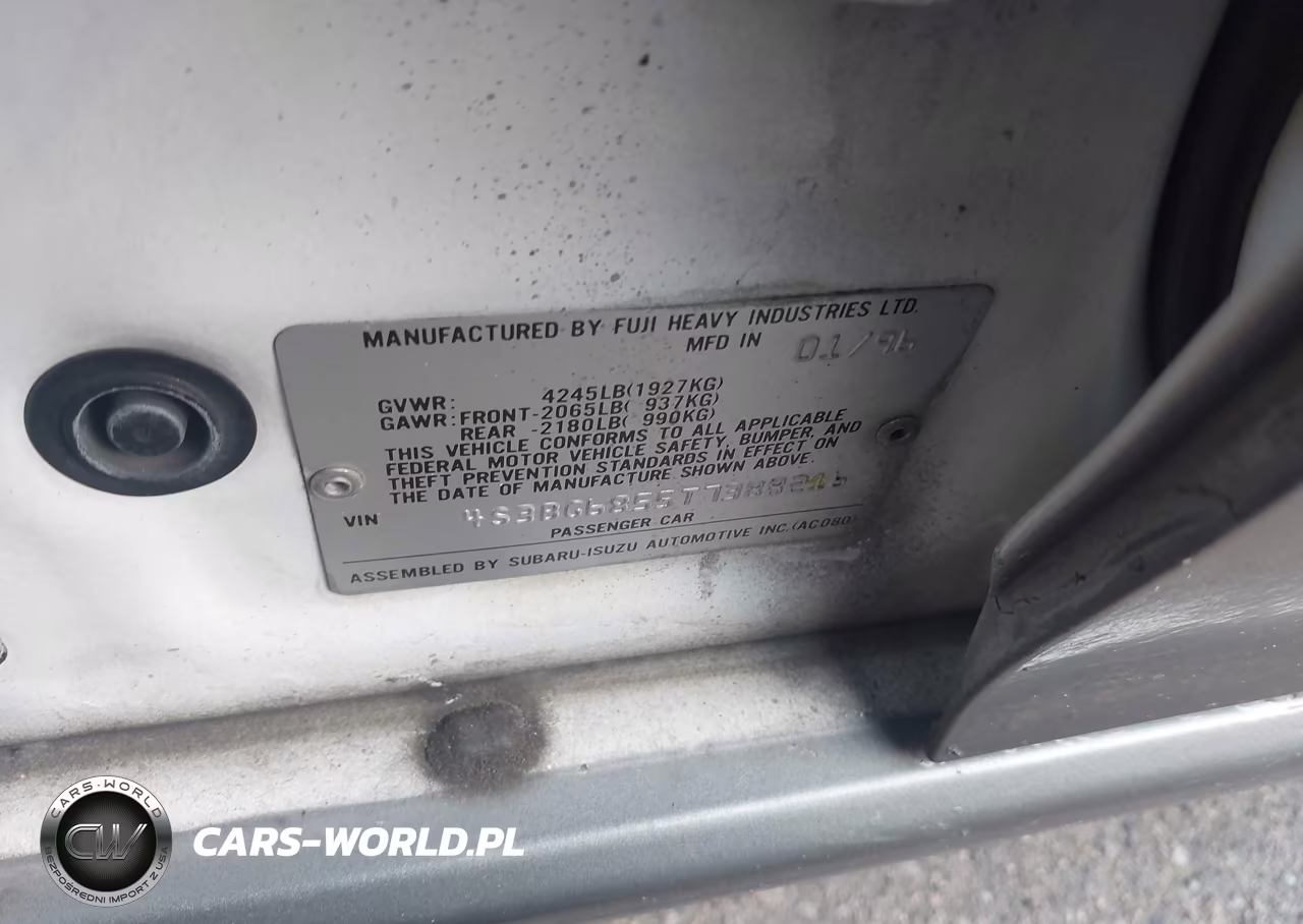 1996 Subaru Legacy Outback VIN:4S3BG6855T7388216 - 9