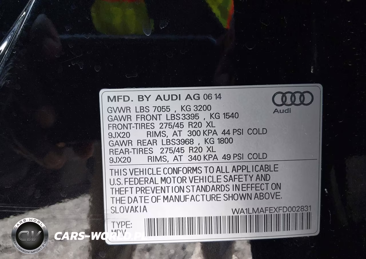 2015 Audi Q7 3.0 Tdi Premium VIN:WA1LMAFEXFD002831 - 9