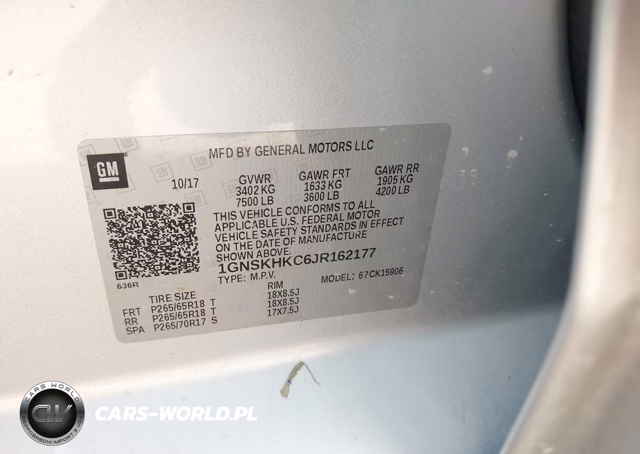 2018 Chevrolet Suburban Lt VIN:1GNSKHKC6JR162177 - 9