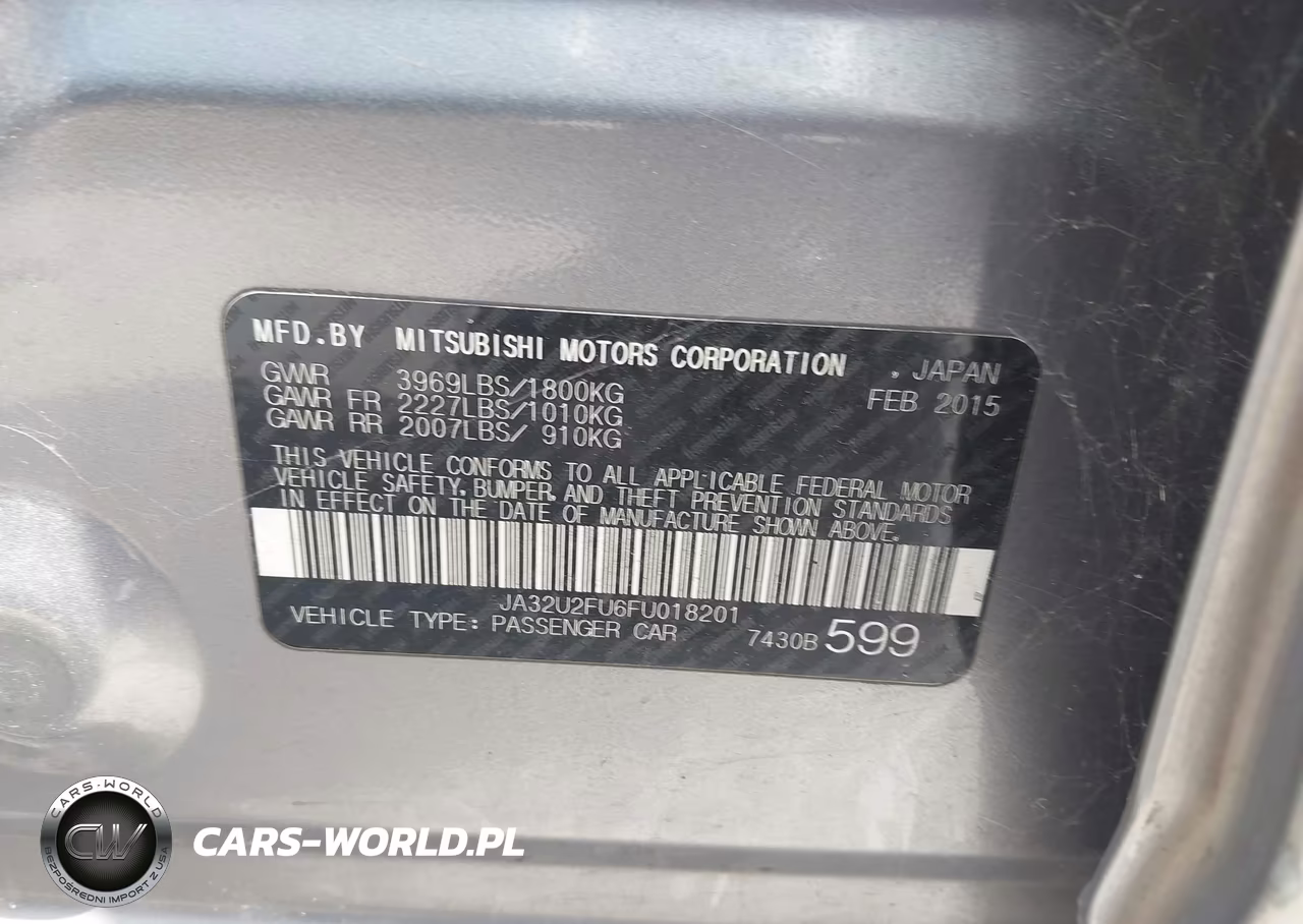 2015 Mitsubishi Lancer Es VIN:JA32U2FU6FU018201 - 9