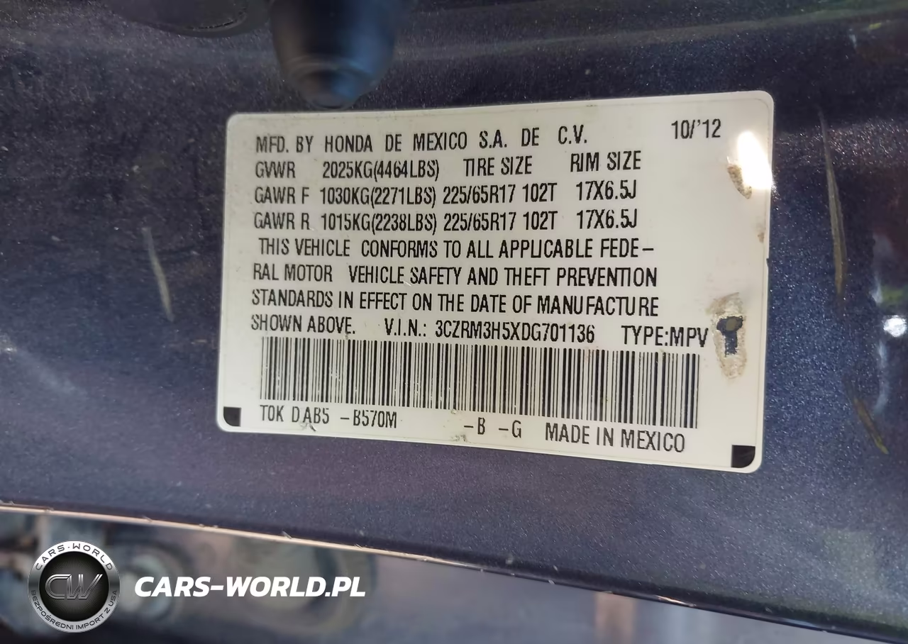2013 Honda Cr-V Ex VIN:3CZRM3H5XDG701136 - 9