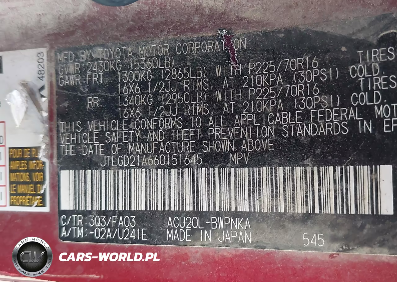 2006 Toyota Highlander VIN:JTEGD21A660151645 - 9