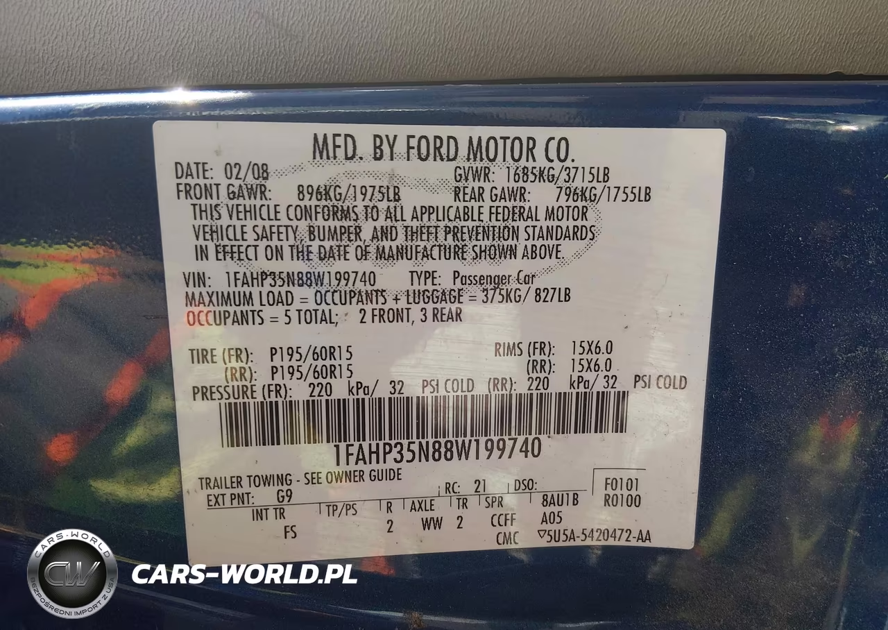 2008 Ford Focus Se-Ses VIN:1FAHP35N88W199740 - 9