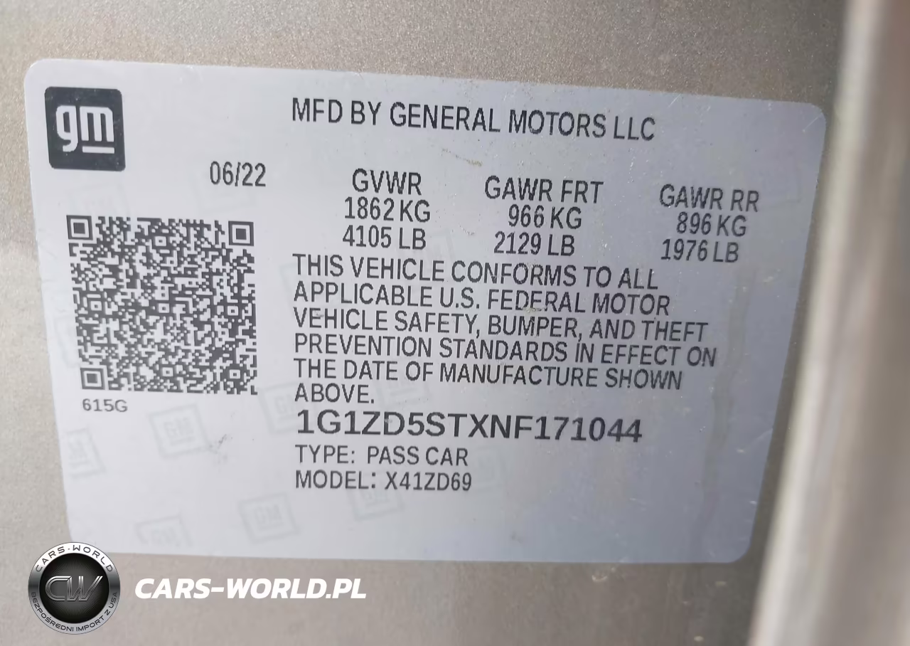 2022 Chevrolet Malibu Fwd Lt VIN:1G1ZD5STXNF171044 - 9